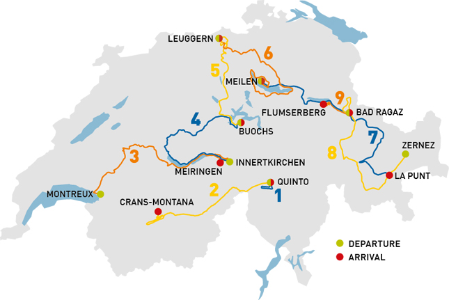 2013 Swiss Tour map